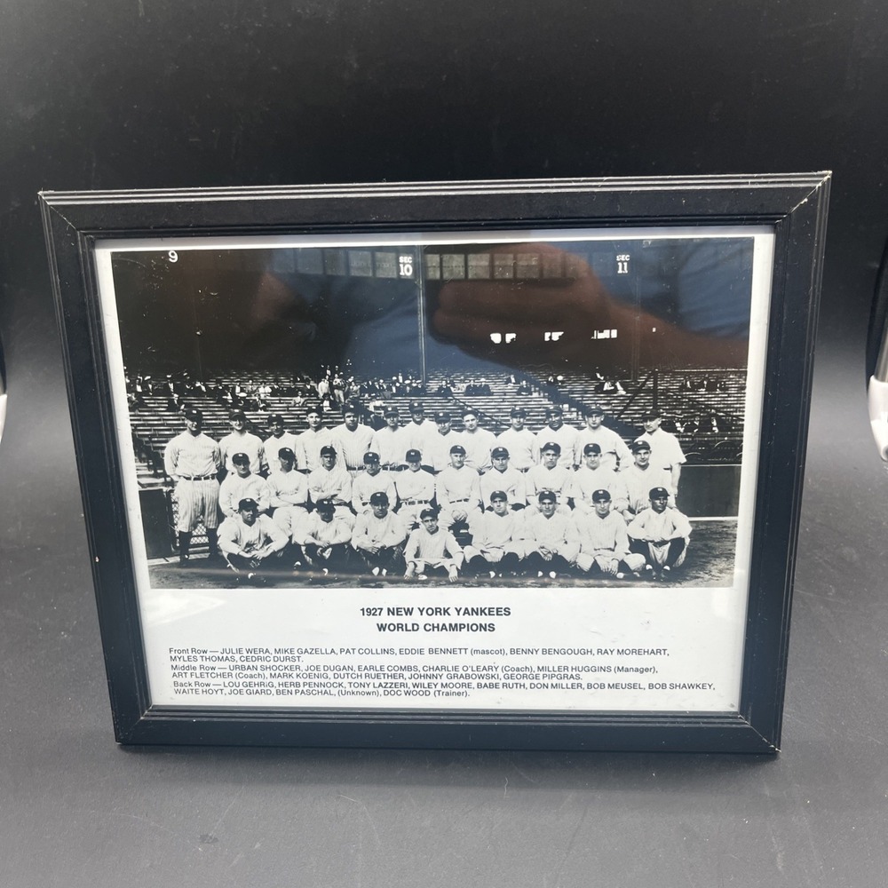 1927 NY Yankees Team Photo Framed 11x9 Babe Ruth Lou Gehrig Murderers Row